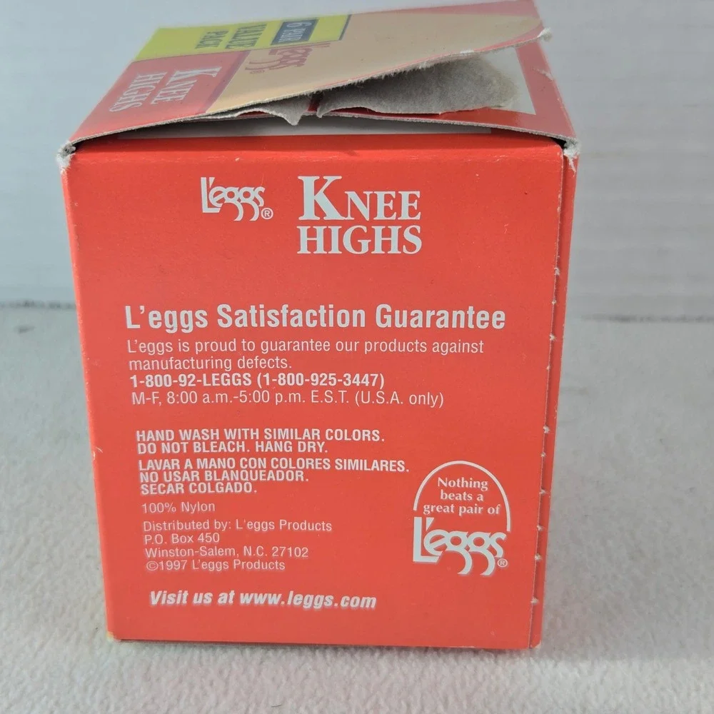 VTG Leggs Knee Highs 6 Pair Value Pack Suntan One Size‎ Sheer Toe Improved